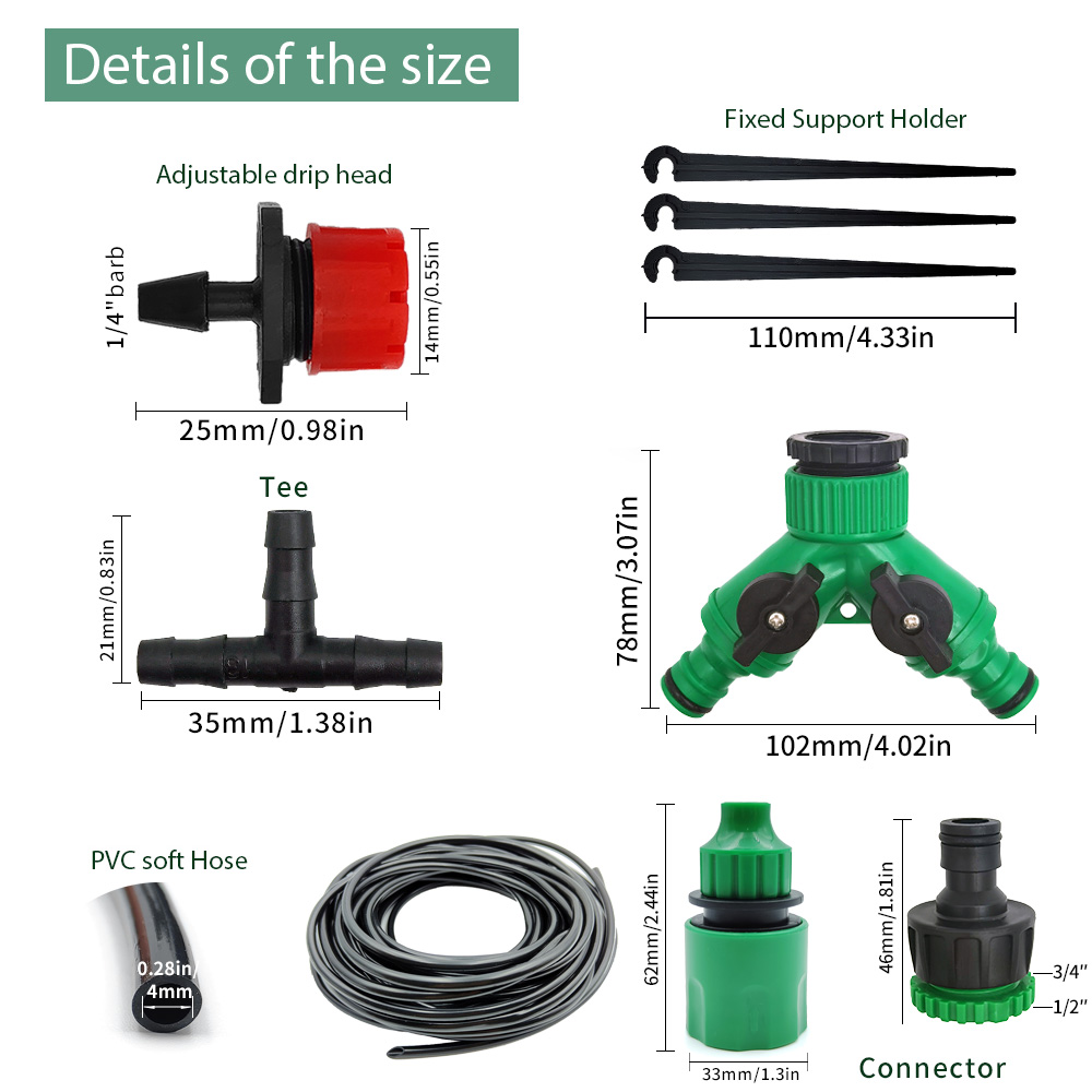 Greenhouse 15M-30M DIY Drip Ir - Irrigation Drip Tape ulasan dan harga