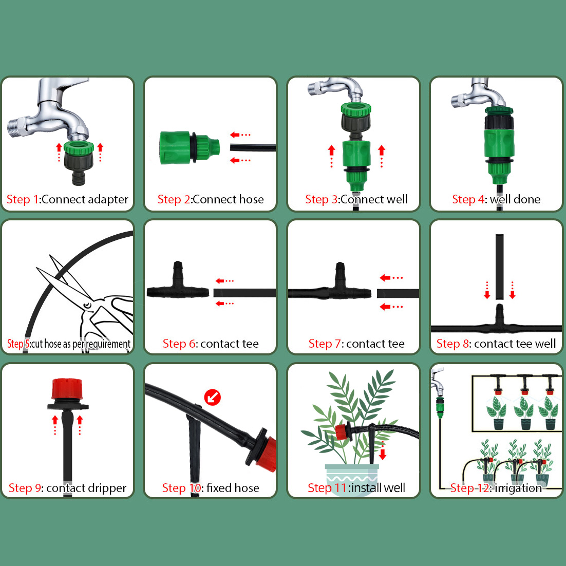Greenhouse 15M-30M DIY Drip Ir - Irrigation Drip Tape ulasan dan harga